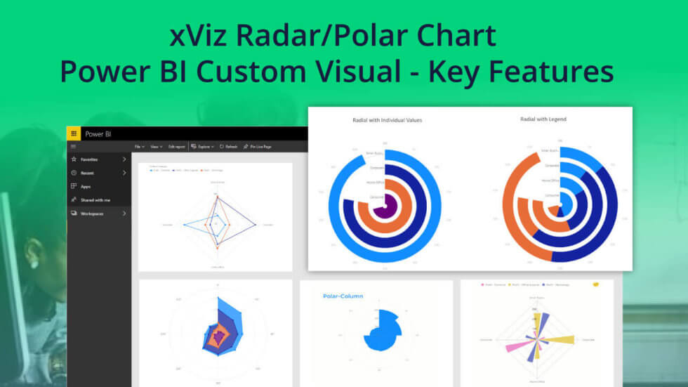 xViz Radar/Polar Chart - Power BI Custom Visual Key Features